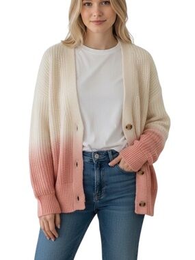 Madewell Dip-Dye Courtland Oversized Cotton Cardigan Item AI214 Women's Size XS